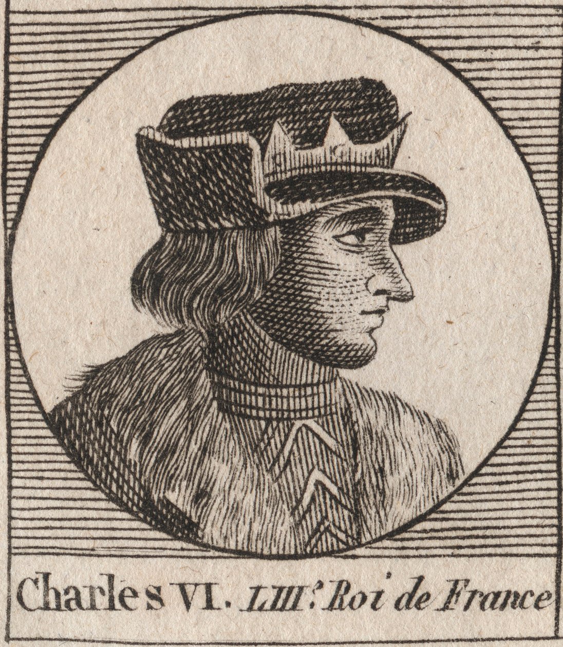 Portræt af Charles VI (1368-1422), konge af Frankrig - CHARLES VI (1368-1422) konge af Frankrig af Unknown artist