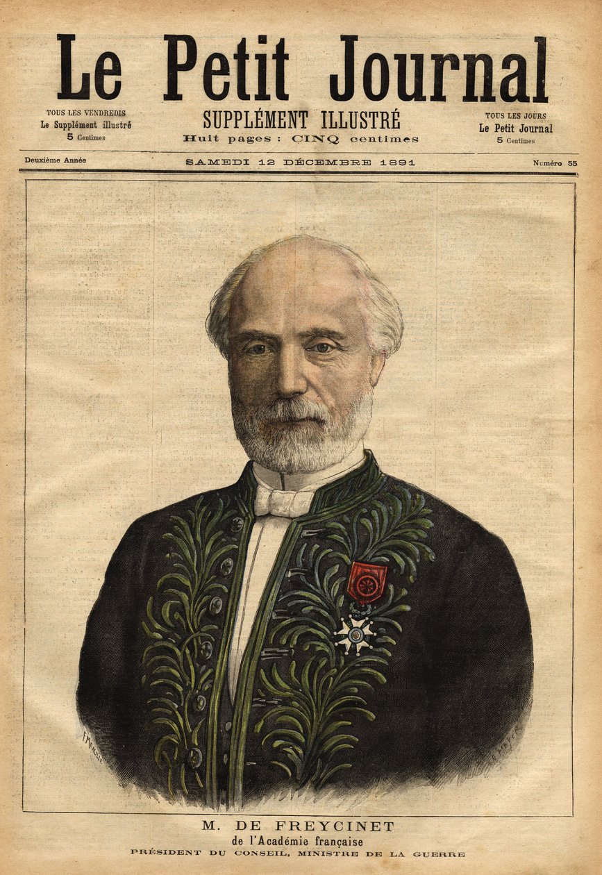 Portræt af Charles de Freycinet (1828-1923), ingeniør, medlem af academie des sciences (1882) og af academie francaise (1890), politiker, gentagne gange formand for rådet (1879-1880) af Unknown artist