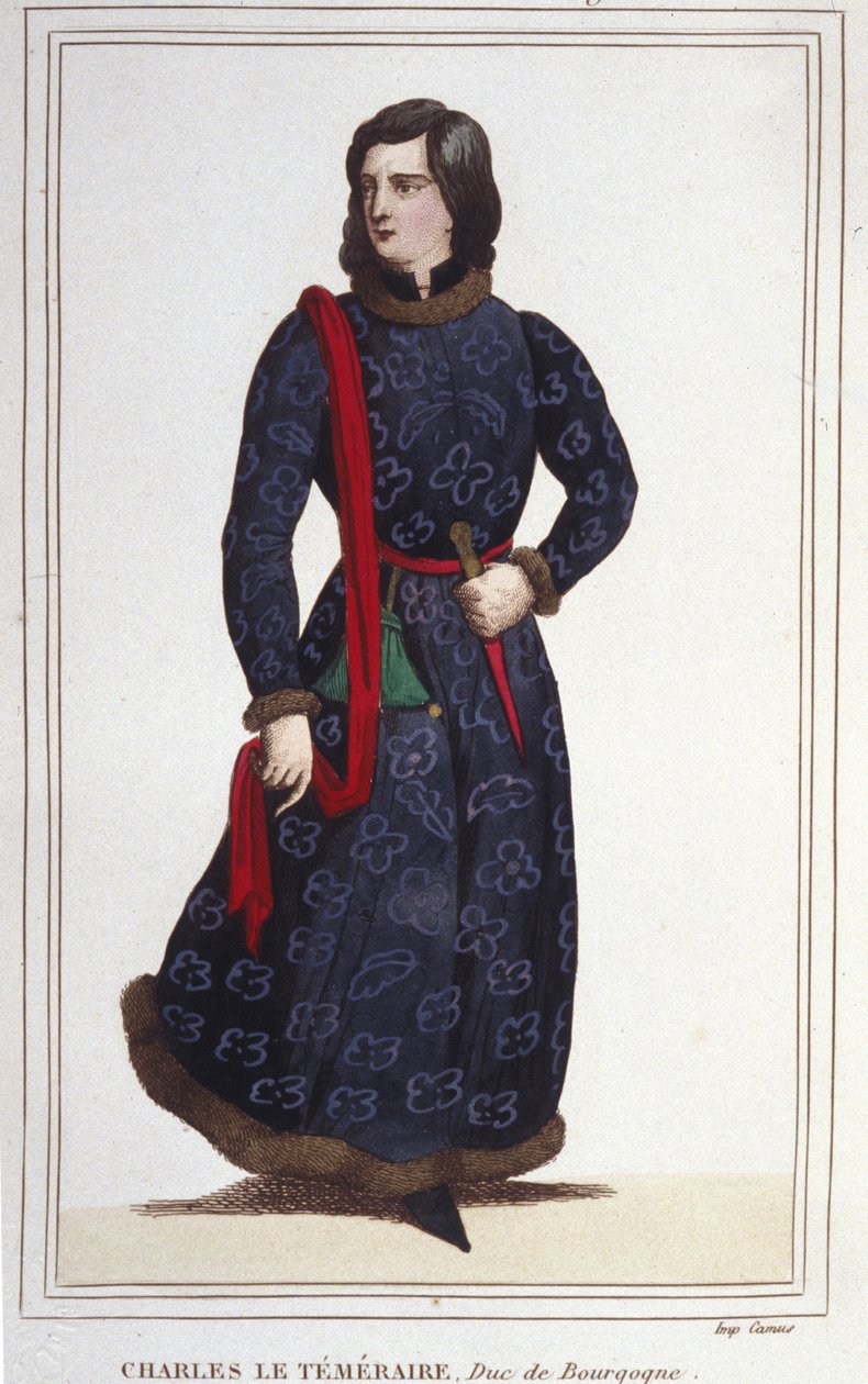 Portræt af Karl den Dristige (1433-1477), hertug af Bourgogne. Stik af 1830 af Unknown artist