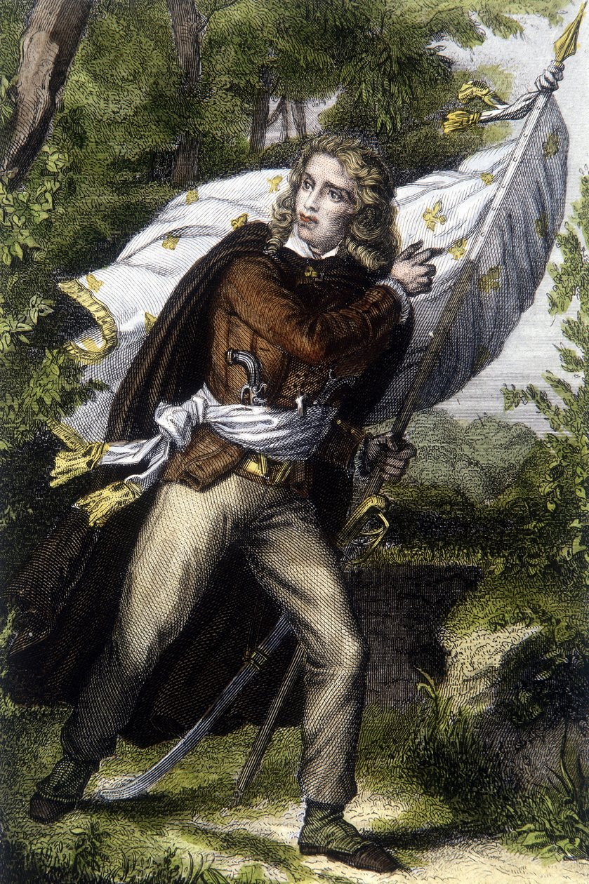 Portræt af kokken Chouan Jacques Cathelineau (1759-1793) Bærer banneret med blomster af liljer af Unknown artist