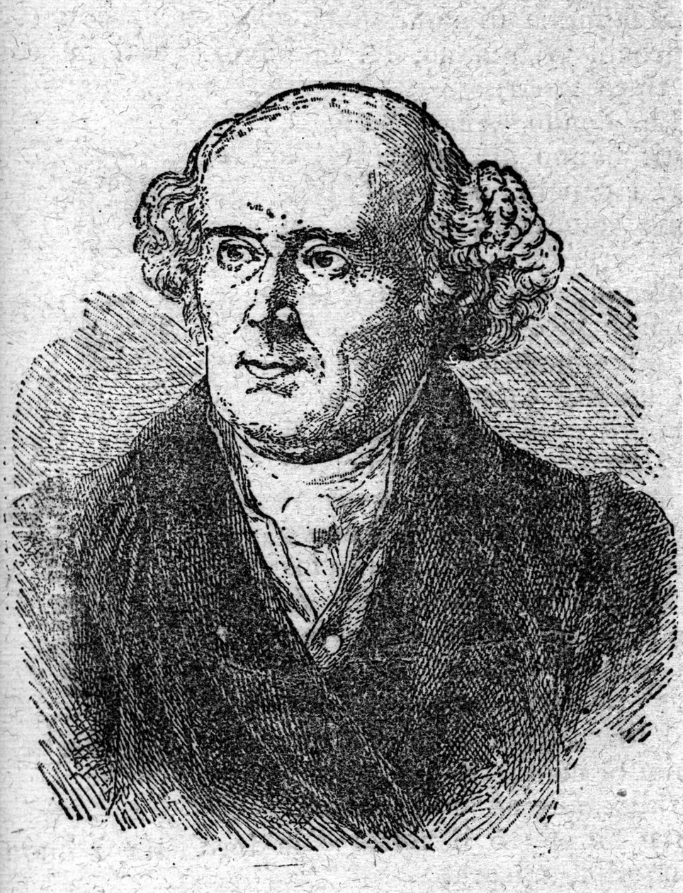 Portræt af Christian Hahnemann (1755 - 1843), grundlæggerlæge for homøopati. Gravering af det 19. århundrede. af Unknown artist