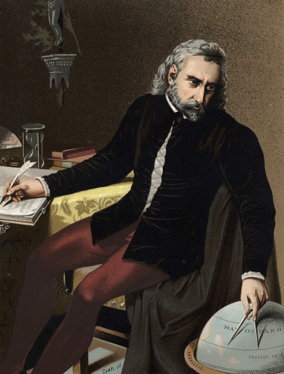 Portræt af Christopher Columbus på italiensk Cristoforo Colombo: Navigator af genernes oprindelse (Genes af Unknown artist
