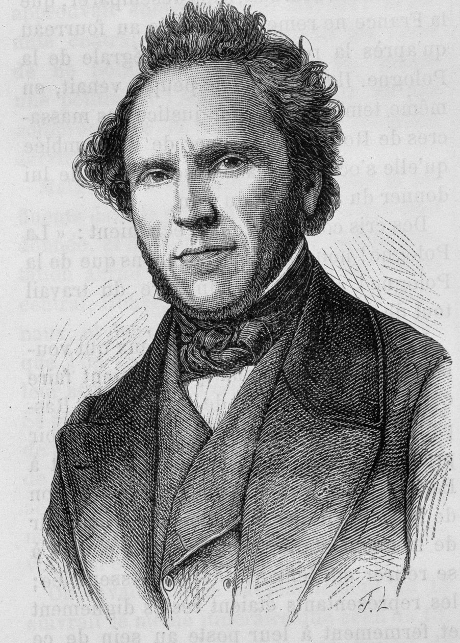 Portræt af Claude Anthime Corbon (1808 - 1891). Indgravering af slutningen af det 19. århundrede i "Histoire de France"" af H. Martin. af Unknown artist