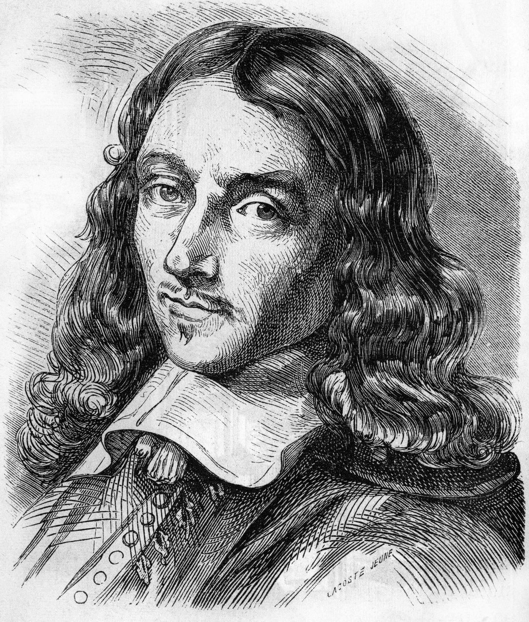 Portræt af Claude Perrault (1613 - 1688) fransk arkitekt, læge og fysiker. Stik fra 1866. af Unknown artist