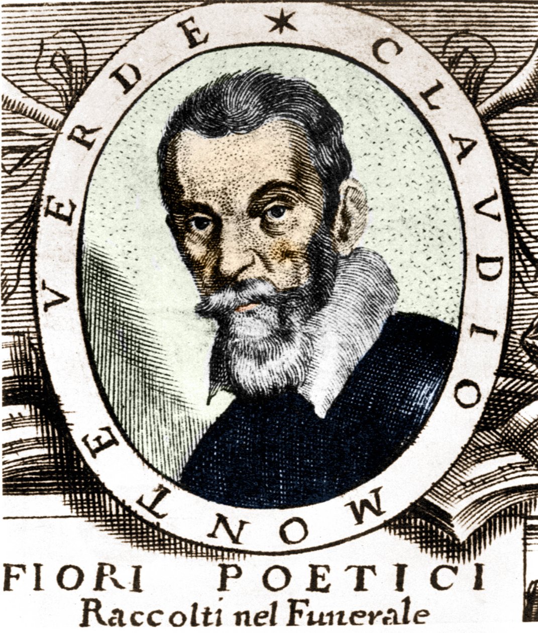 Portræt af Claudio Monteverdi efter frontispicen af ​​poetiske blomster samlet i begravelsen af ​​den meget berømte og meget ærbødige signor Claudio Monteverdi, udgivet i Venedig i 1644. af Unknown artist