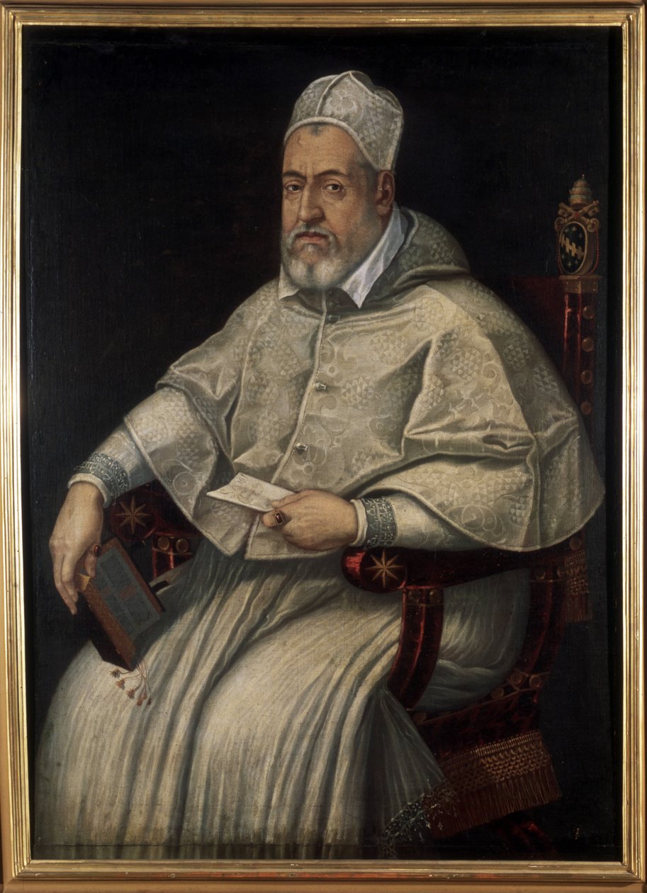 Portræt af Clément VIII (1536 - 1605). Maleri fra det 16. eller 17. århundrede. Museo di Roma. Rom af Unknown artist