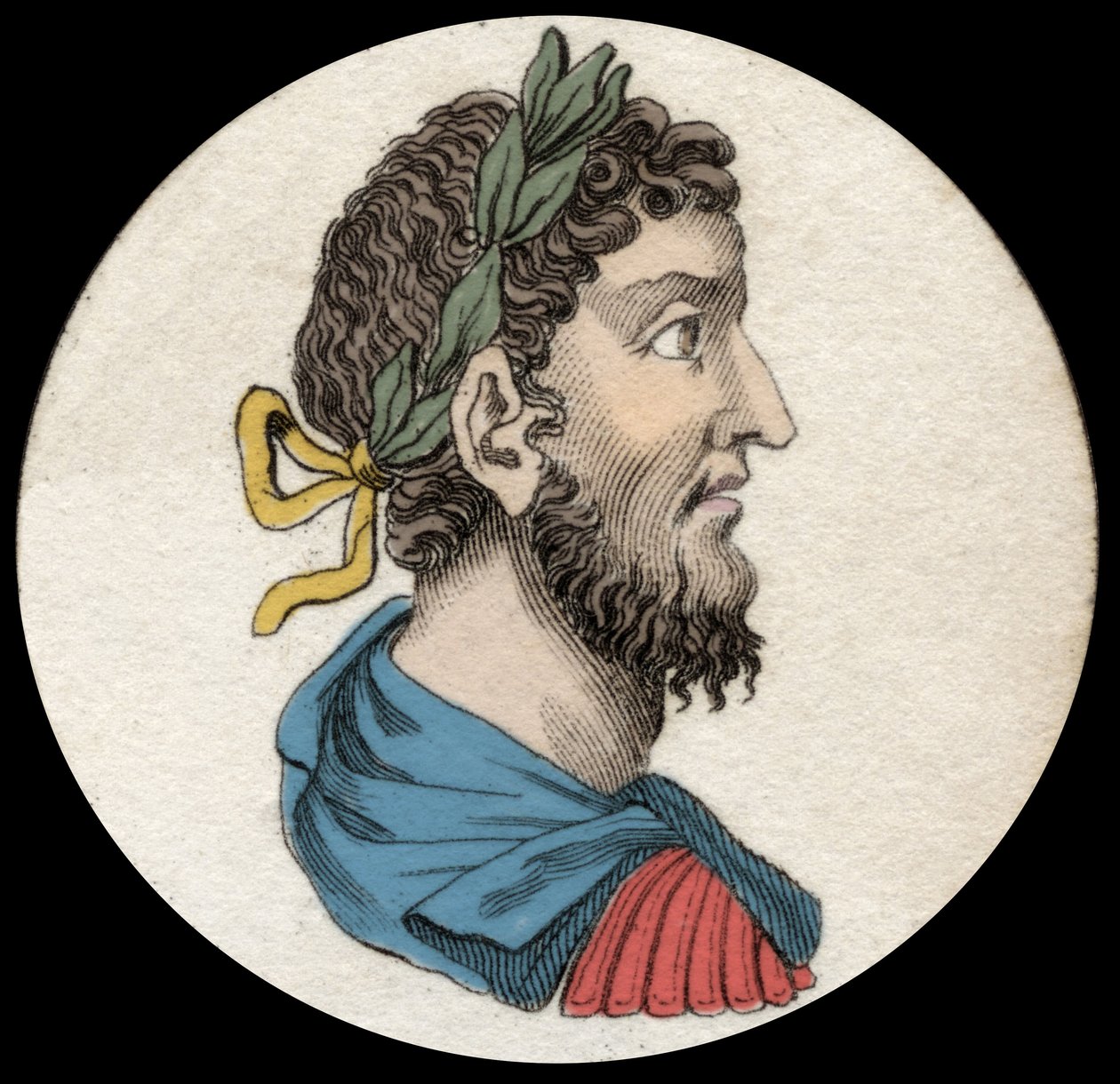 Portræt af Commodus (161-192), romersk kejser. 1800-tals gravering af Unknown artist