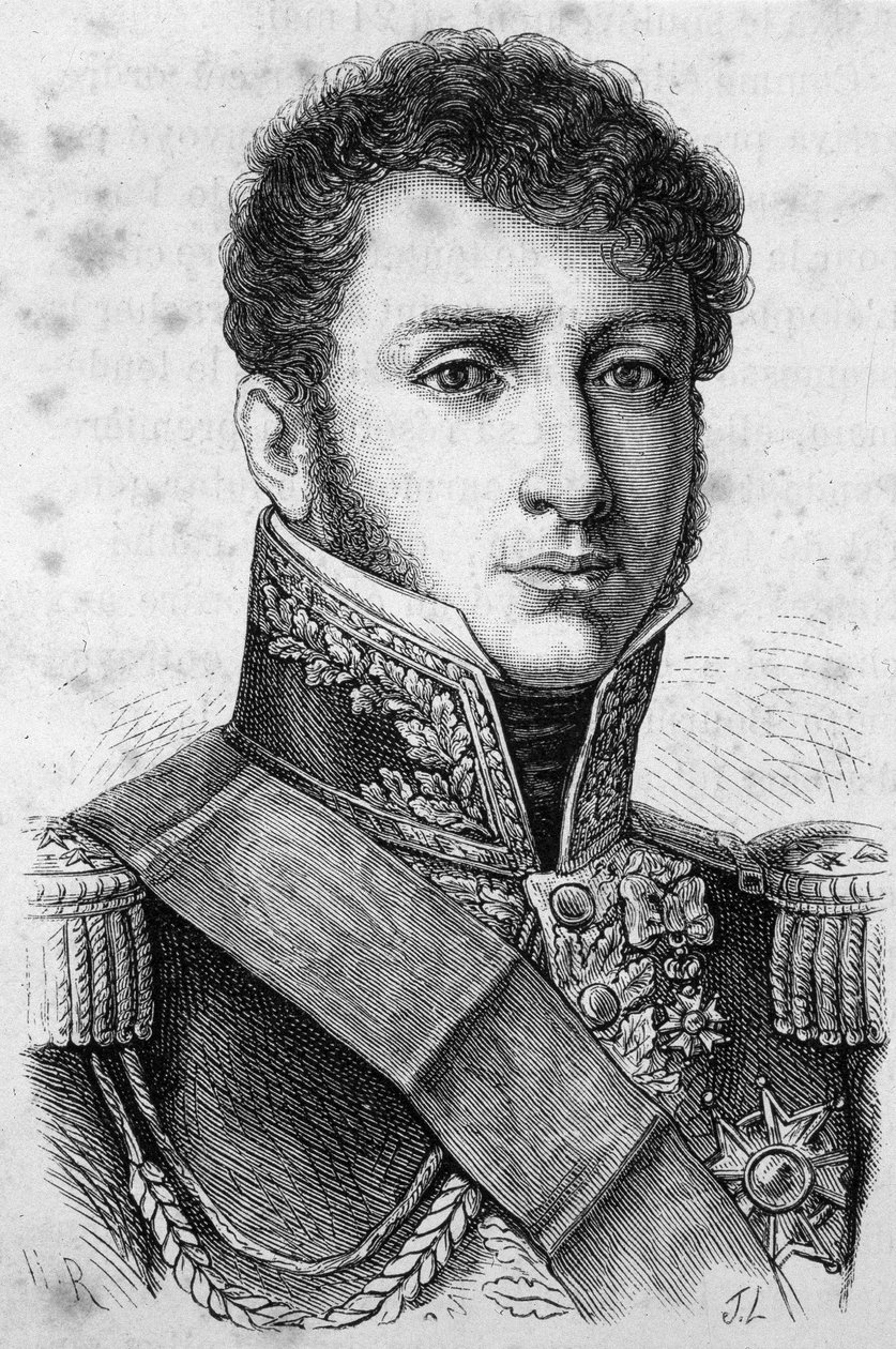 Portræt af grev Charles Tristan af Montholon, fransk general (1783-1853). af Unknown artist