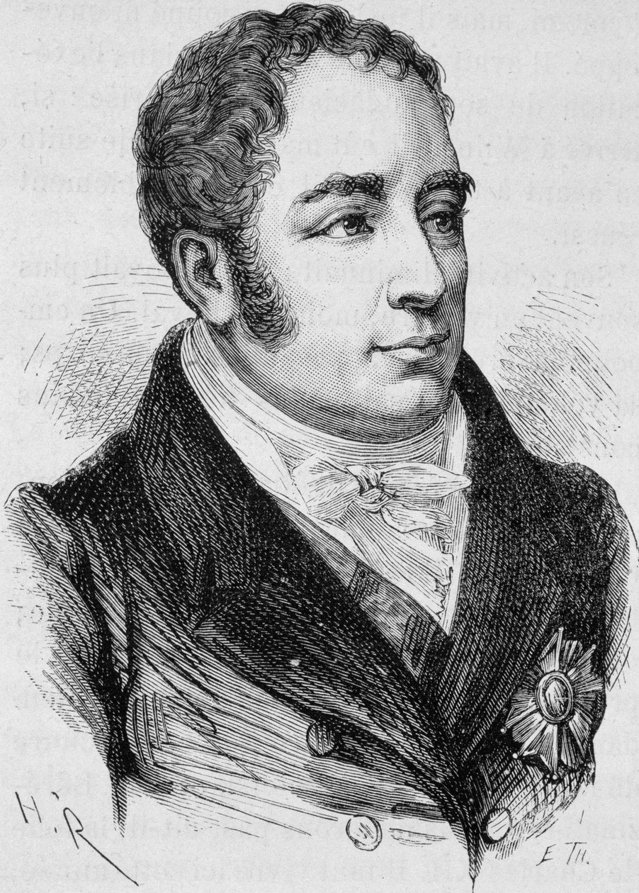 Portræt af grev Pierre Bruno Daru (1767 - 1829). Indgravering af slutningen af det 19. århundrede i "Histoire de France"" af H. Martin. af Unknown artist