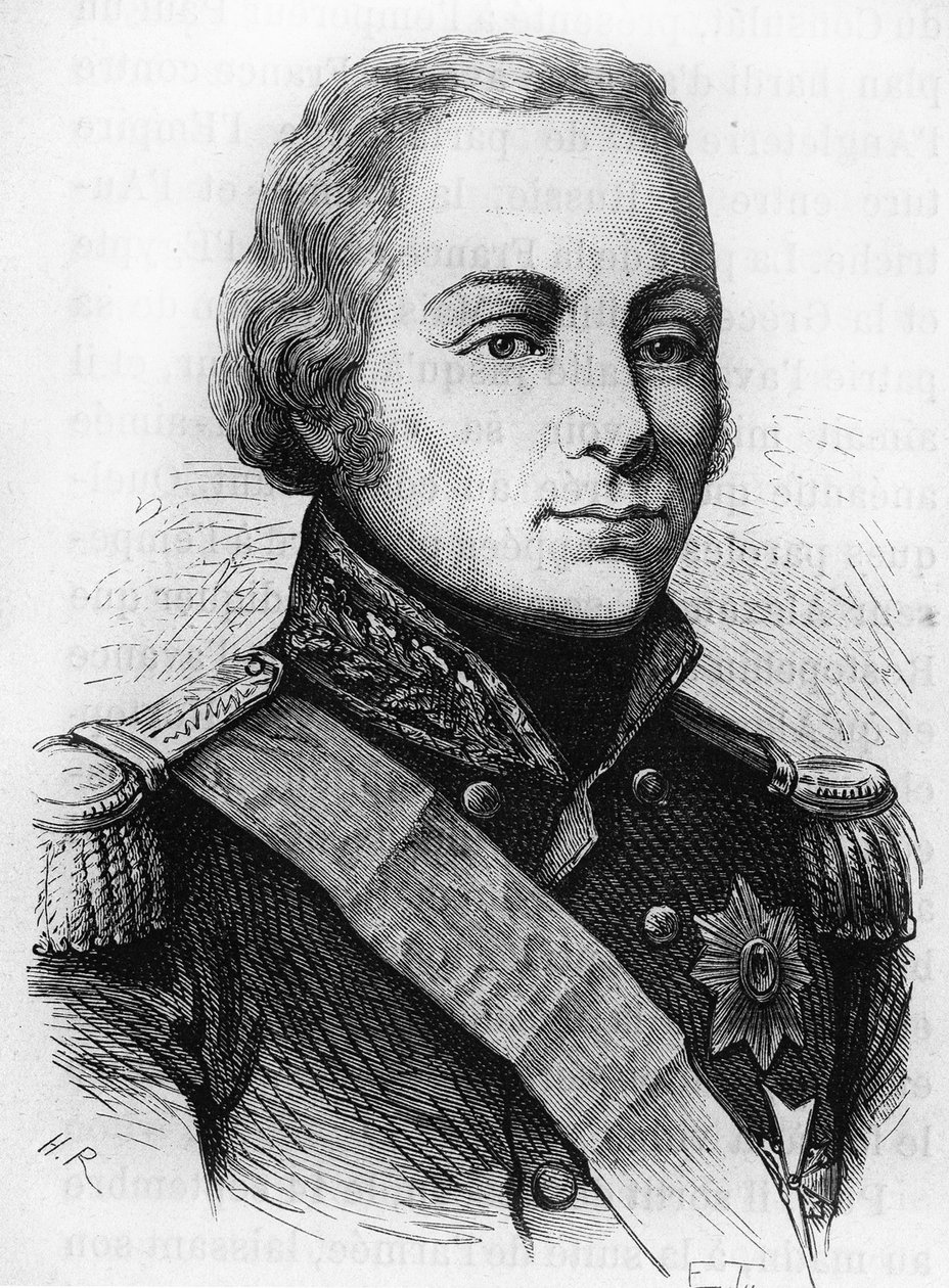 Portræt af grev Rostopchine (1765 - 1826). Indgravering af slutningen af det 19. århundrede i "Histoire de France"" af H. Martin. af Unknown artist