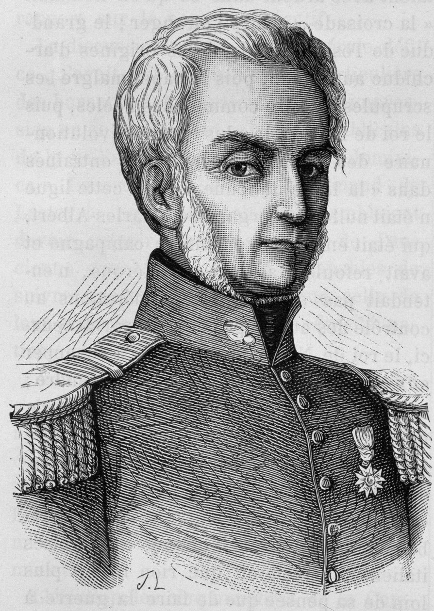 Portræt af Courtais. Stik fra slutningen af 1800-tallet i "Histoire de France"" af H. Martin. af Unknown artist