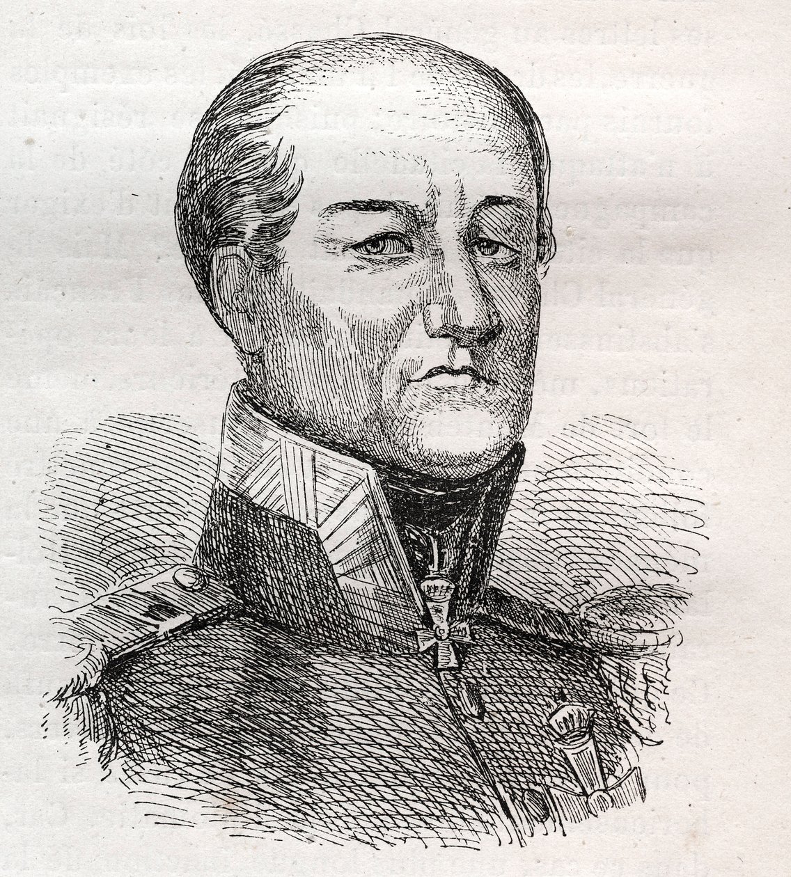 Portræt af David Hendrik, Baron Chasse 1765-1849 - gravering af Unknown artist