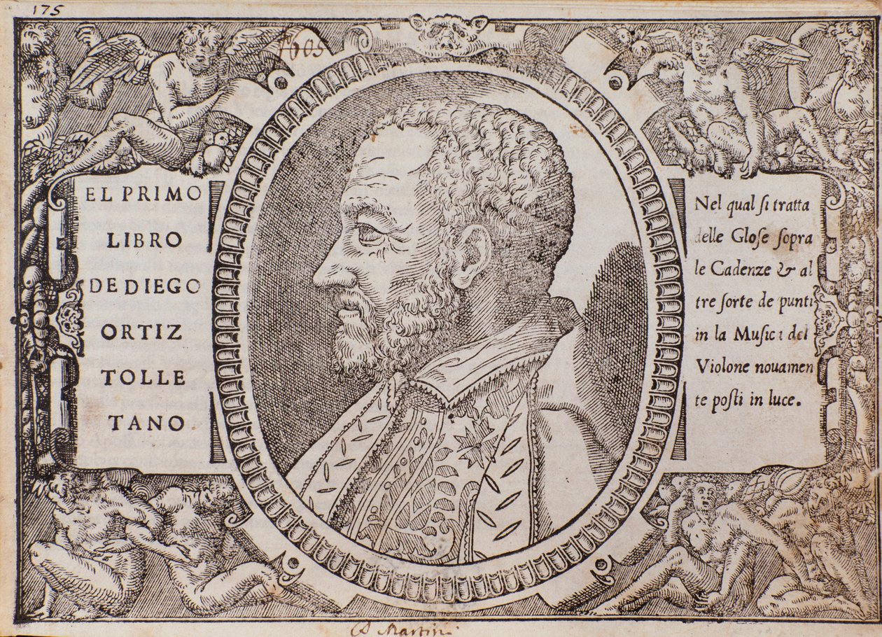Portræt af Diego Ortiz (træsnit). af Unknown artist