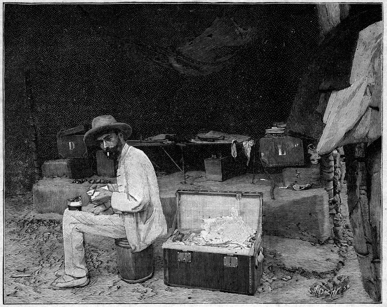 Portræt af doktor Francois CROZAT (1858-1892) fransk opdagelsesrejsende af Unknown artist