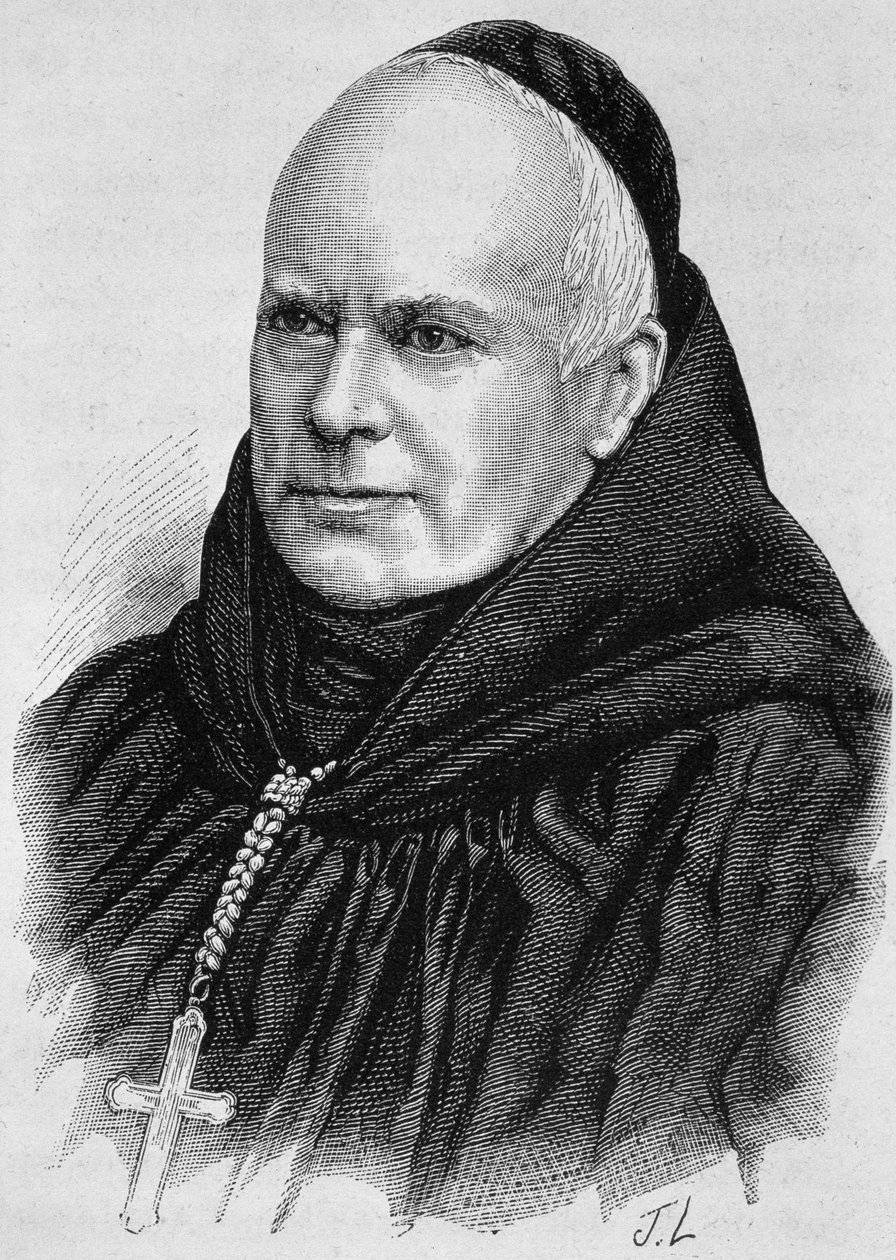 Portræt af Dom Guéranger (1805 - 1875). Indgravering af slutningen af det 19. århundrede i "Histoire de France"" af H. Martin. af Unknown artist