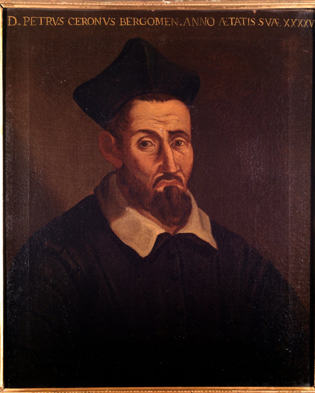 Portræt af Domenico Pietro Ceron, italiensk musikteoretiker, sanger og præst (maleri af Unknown artist