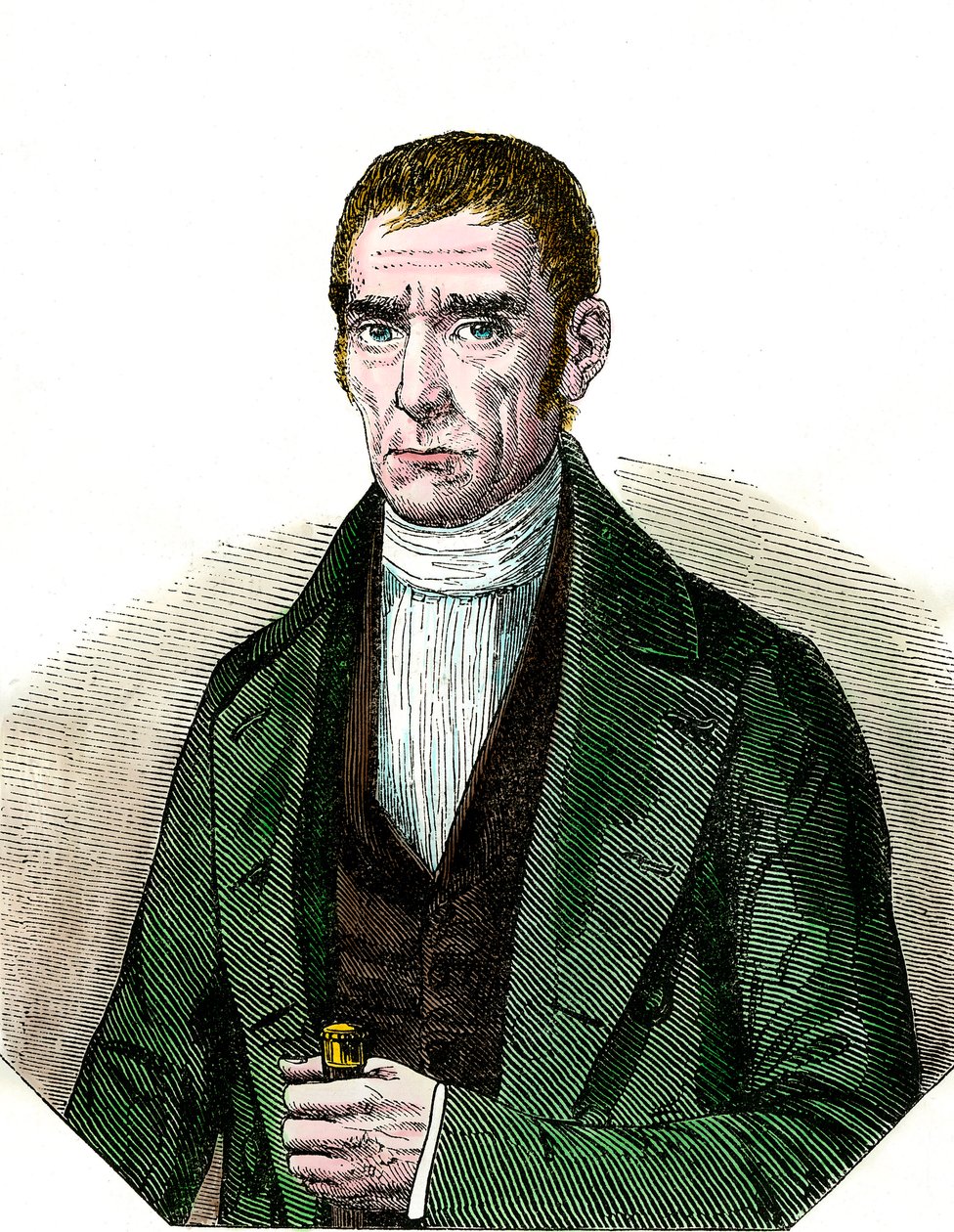 Portræt af Don Joaquim Suares (1781-1868) præsident for Republikken Uruguay. Indgravering af det 19. århundrede. Saml. Af. af Unknown artist