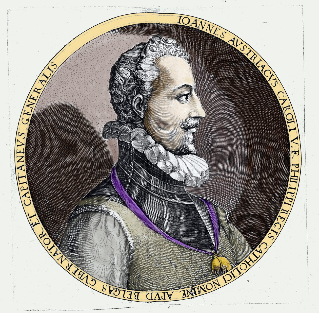 Portræt af Don Juan af Østrig (1547-1578), uægte søn af Karl V (1500 - 1558). Gravering af Unknown artist