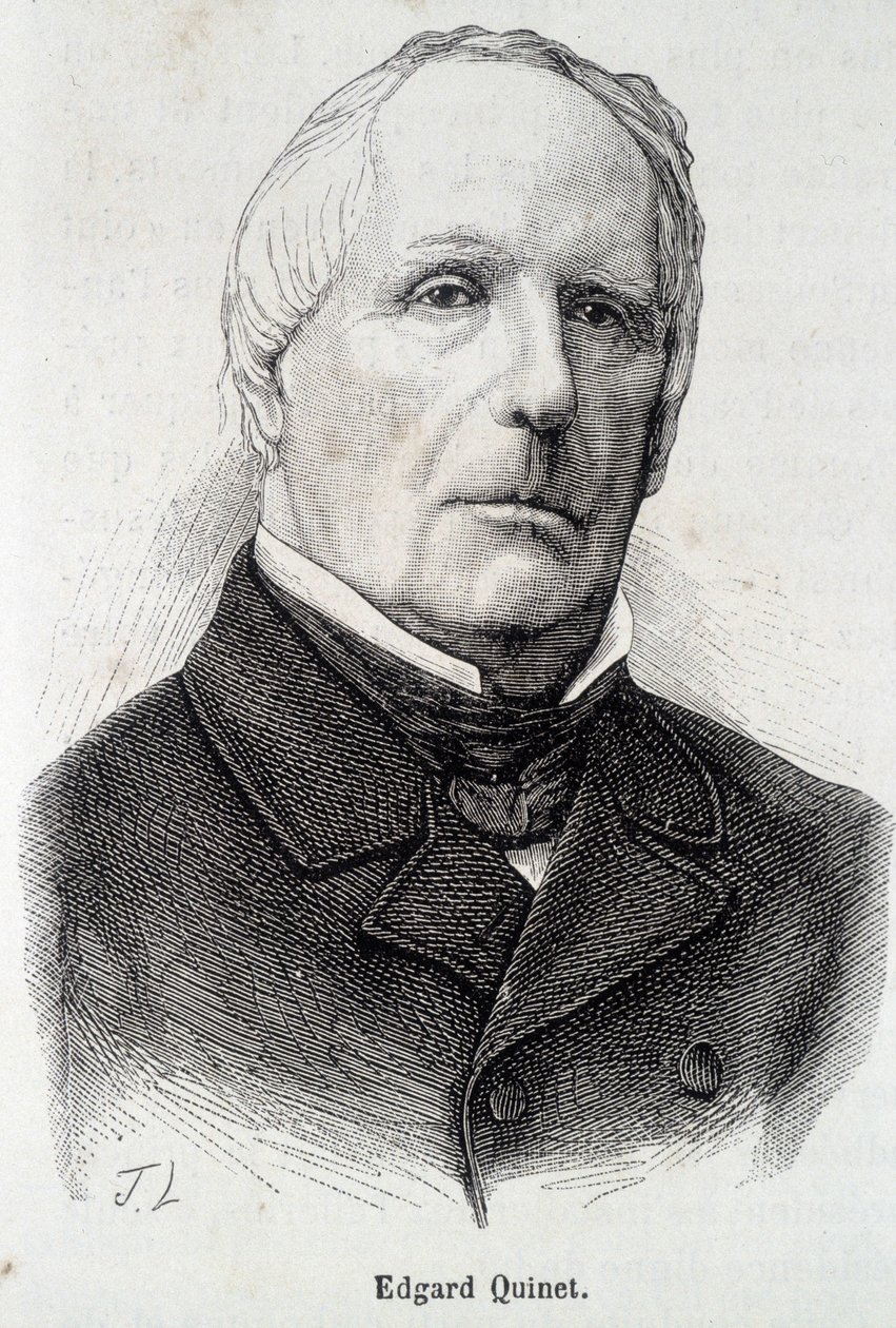 Portræt af Edgar (Edgard) Quinet, fransk historiker (1803 - 1875) af Unknown artist