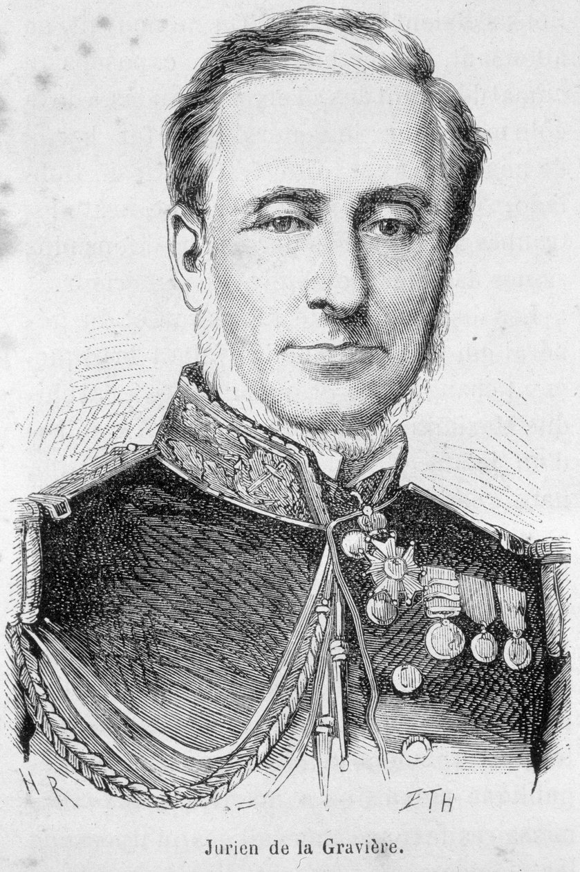 Portræt af Edmond Jurien de La Gravière (1812-1892), fransk admiral. af Unknown artist