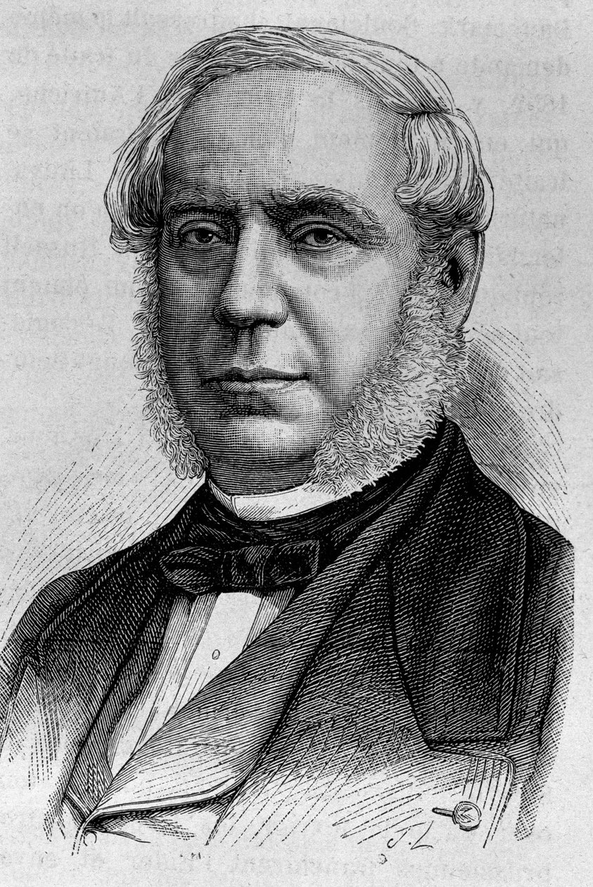 Portræt af Edouard Drouyn de Lhuys (1805 - 1881). Indgravering af slutningen af det 19. århundrede i "Histoire de France"" af H. Martin. af Unknown artist