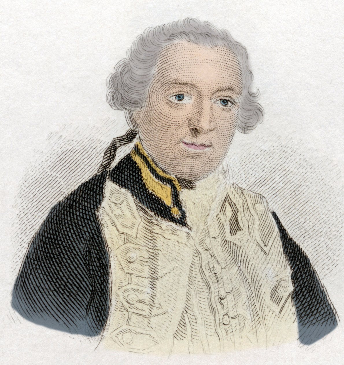 Portræt af Edward Boscawen (1711-1761), engelsk admiral og politiker. Indgravering af det 19. århundrede. af Unknown artist