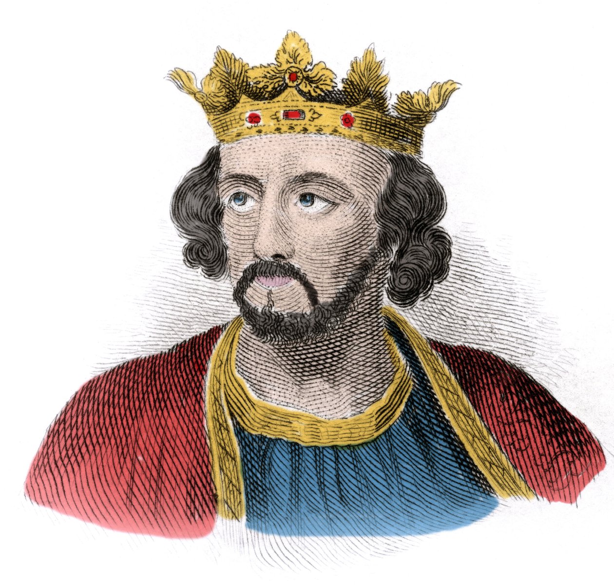 Portræt af Edward I af England (1239-1307), konge af England (Edward I). Indgravering af det 19. århundrede. af Unknown artist