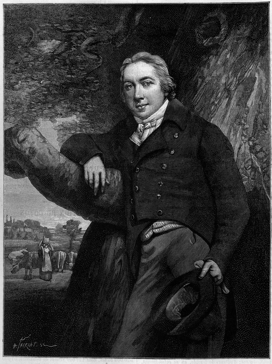 Portræt af Edward Jenner (1749-1823), engelsk læge og naturforsker, opfinder af koppevaccine. Fra en periodegravering. Indgravering i "" La Nature: revue des sciences et de leurs applications aux arts et a l