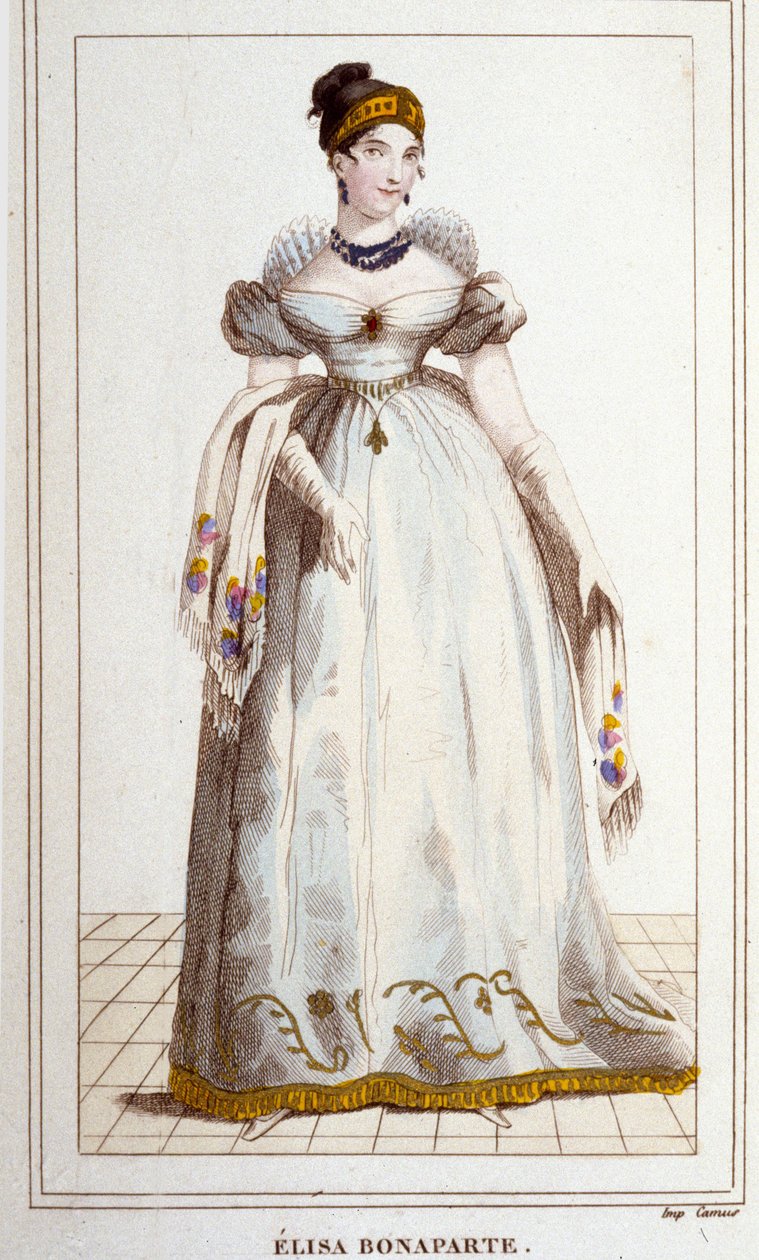 Portræt af Elisa Bonaparte (Maria Anna dit Eliza af Unknown artist