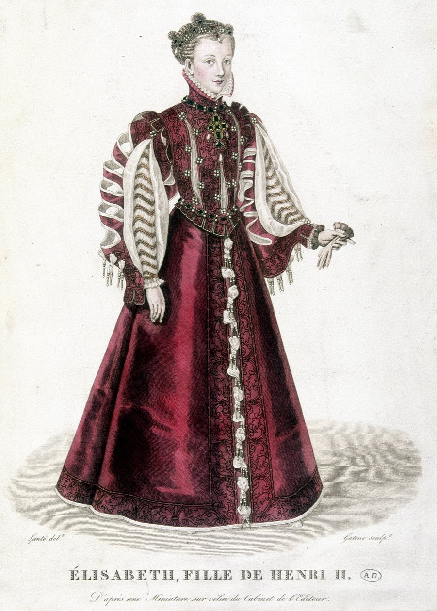Portræt af Elisabeth, datter af Henrik II, konge af Frankrig (1519-1559). af Unknown artist
