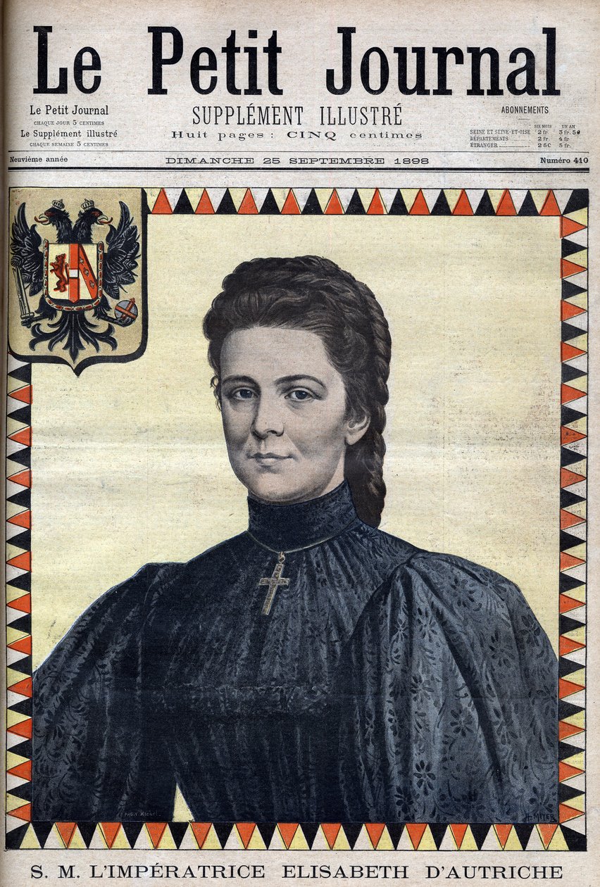 Portræt af Elisabeth af Østrig (Sissi) - i "" The Petity Journal"" af 25/09/1898 af Unknown artist