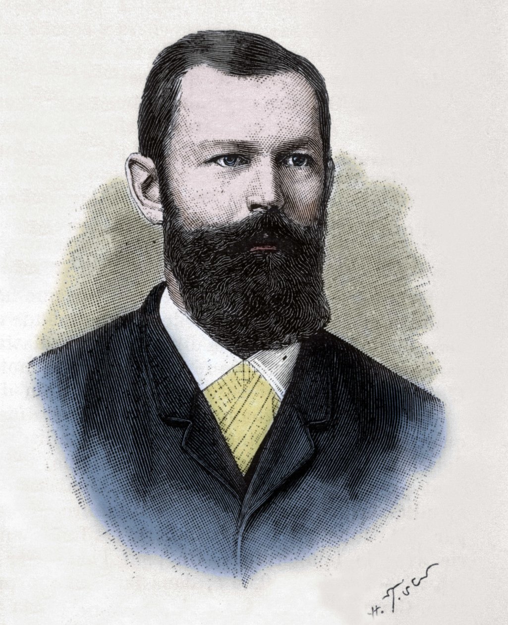 Portræt af Emil Hermann Fischer (1852-1919). tysk kemiker. af Unknown artist
