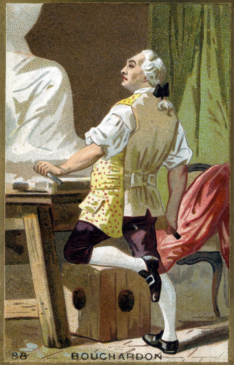 Portræt af Emile Bouchardon (1698 - 1762), fransk billedhugger og tegneserietegner. Kromolitografi af det 19. århundrede. af Unknown artist