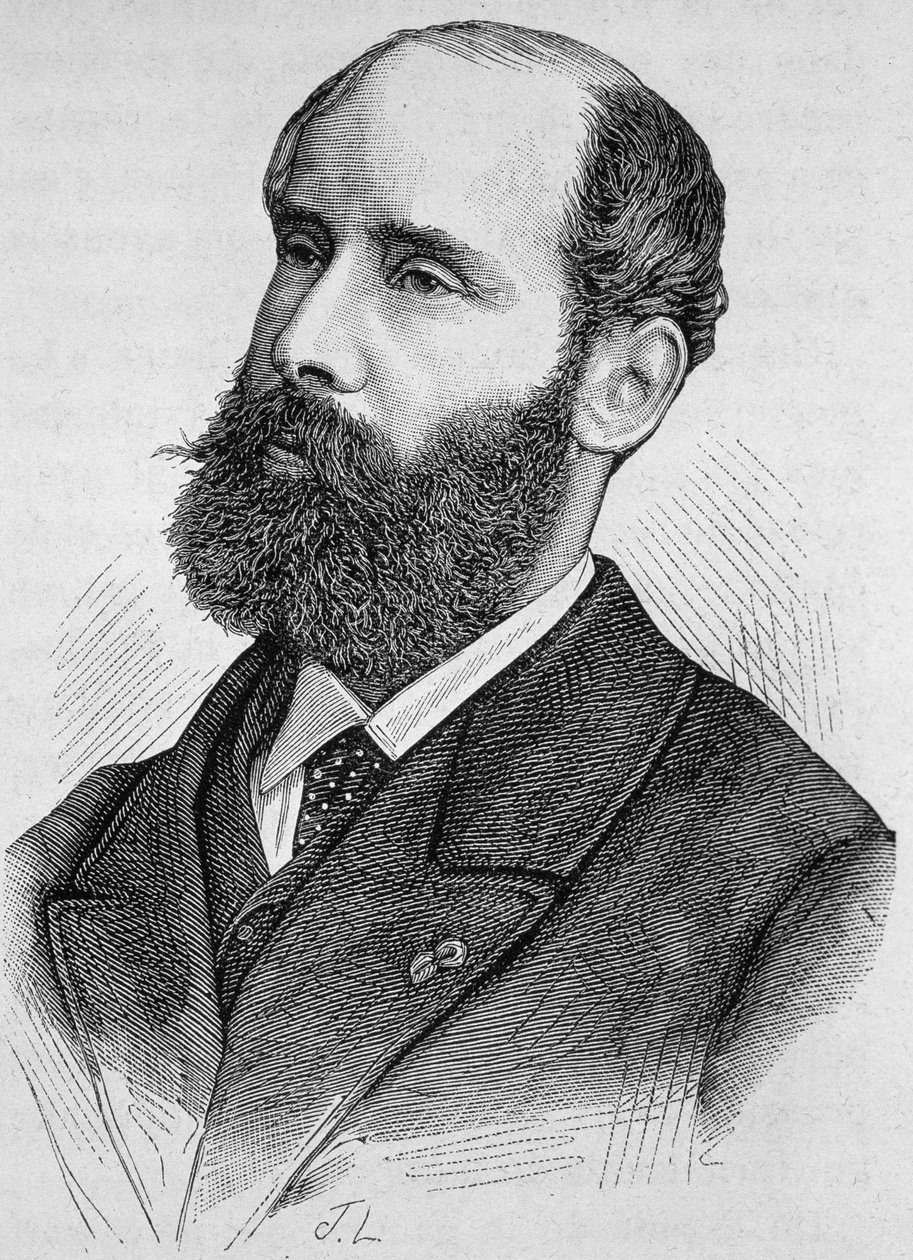 Portræt af Emile Keratry (1832-1904). Indgravering af slutningen af det 19. århundrede i "Histoire de France"" af H. Martin. af Unknown artist