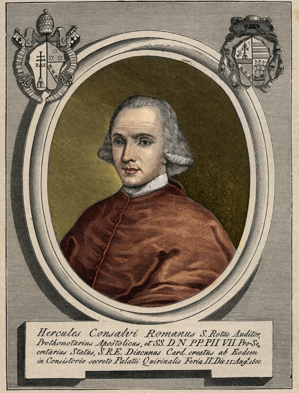 Portræt af Ercole (Hercules) Consalvi (1757-1824), Pius VII