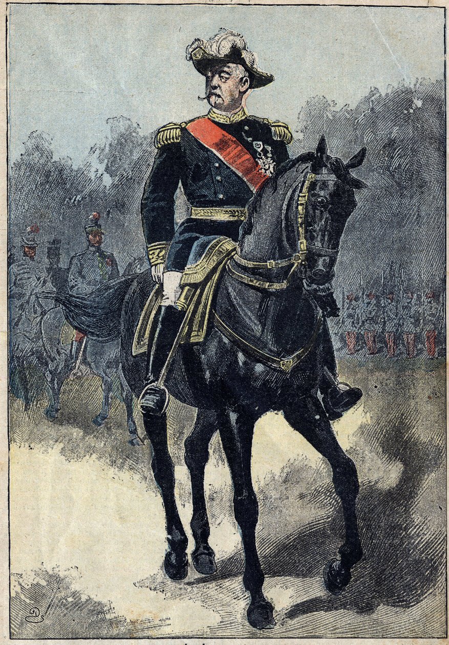 Portræt af Felix Gustave (Felix-Gustave) Saussier (1828-1905), fransk general. Illustration i "" Le Pelerin"" af 16. januar af Unknown artist