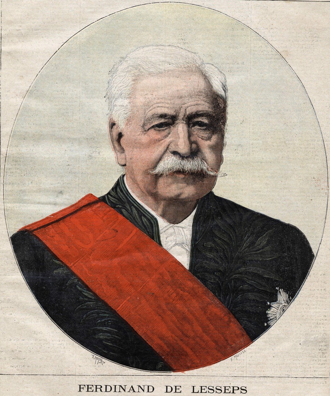 Portræt af Ferdinand de Lesseps (1805-1894), fransk diplomat og administrator. af Unknown artist