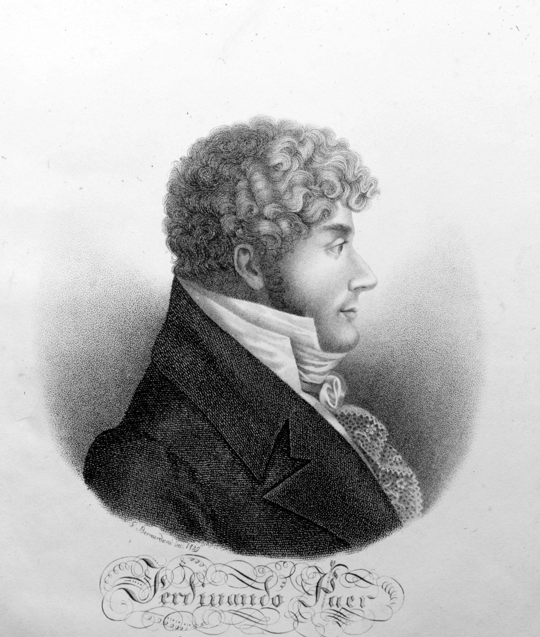 Portræt af Ferdinando Paer. Italiensk komponist (1771 til 1839). af Unknown artist
