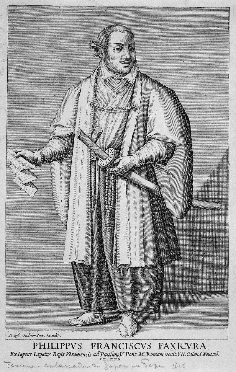 Portræt af Philip Francis Faxicura (Philip Francis Faxicura eller Tsunenaga Hasekura). af Unknown artist