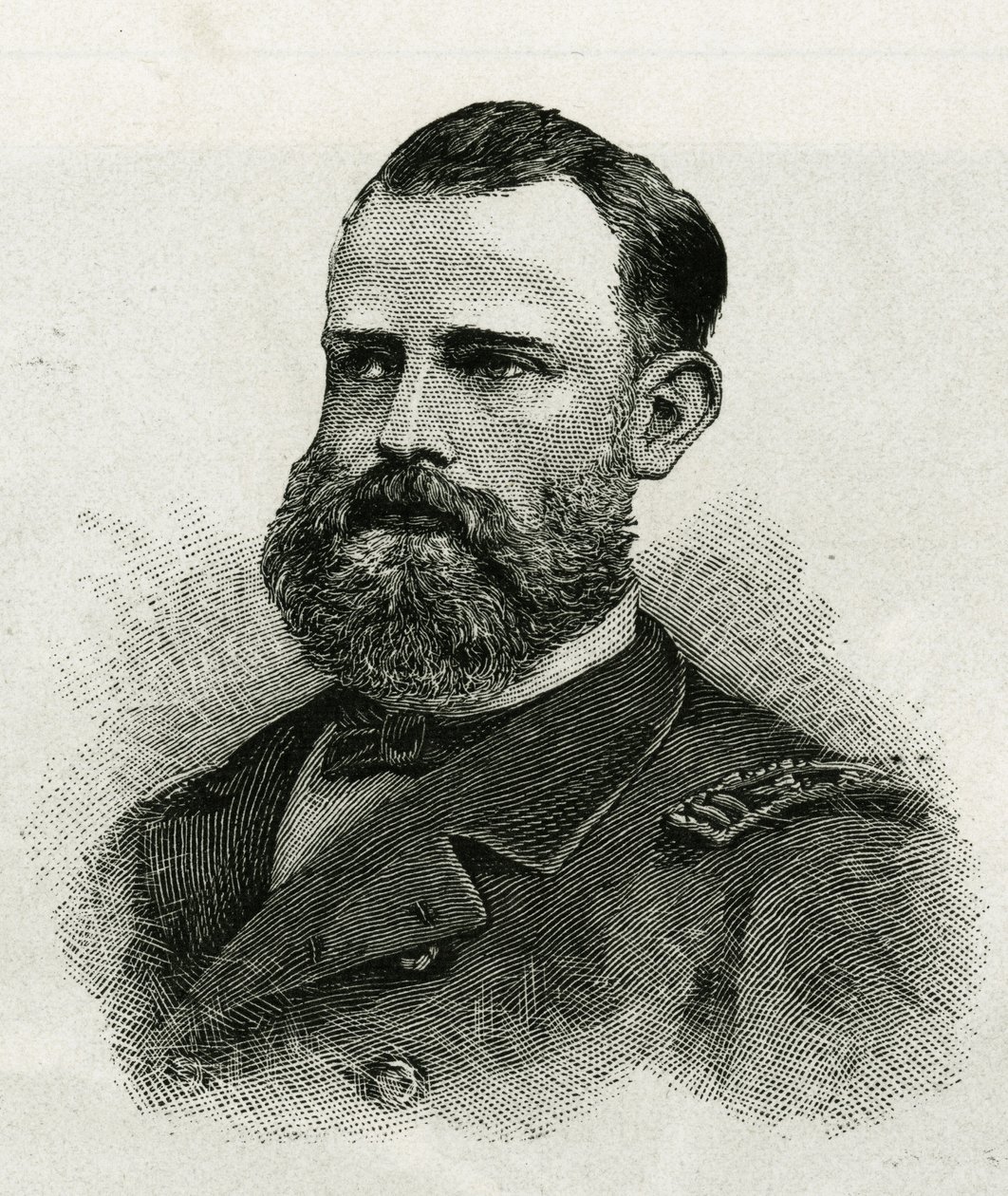 Portræt af premierløjtnant Chipp, besætningen på La Jeannette, til missionen til nordpolen. Gravering til illustration af "Jeannettens rejse" af Unknown artist