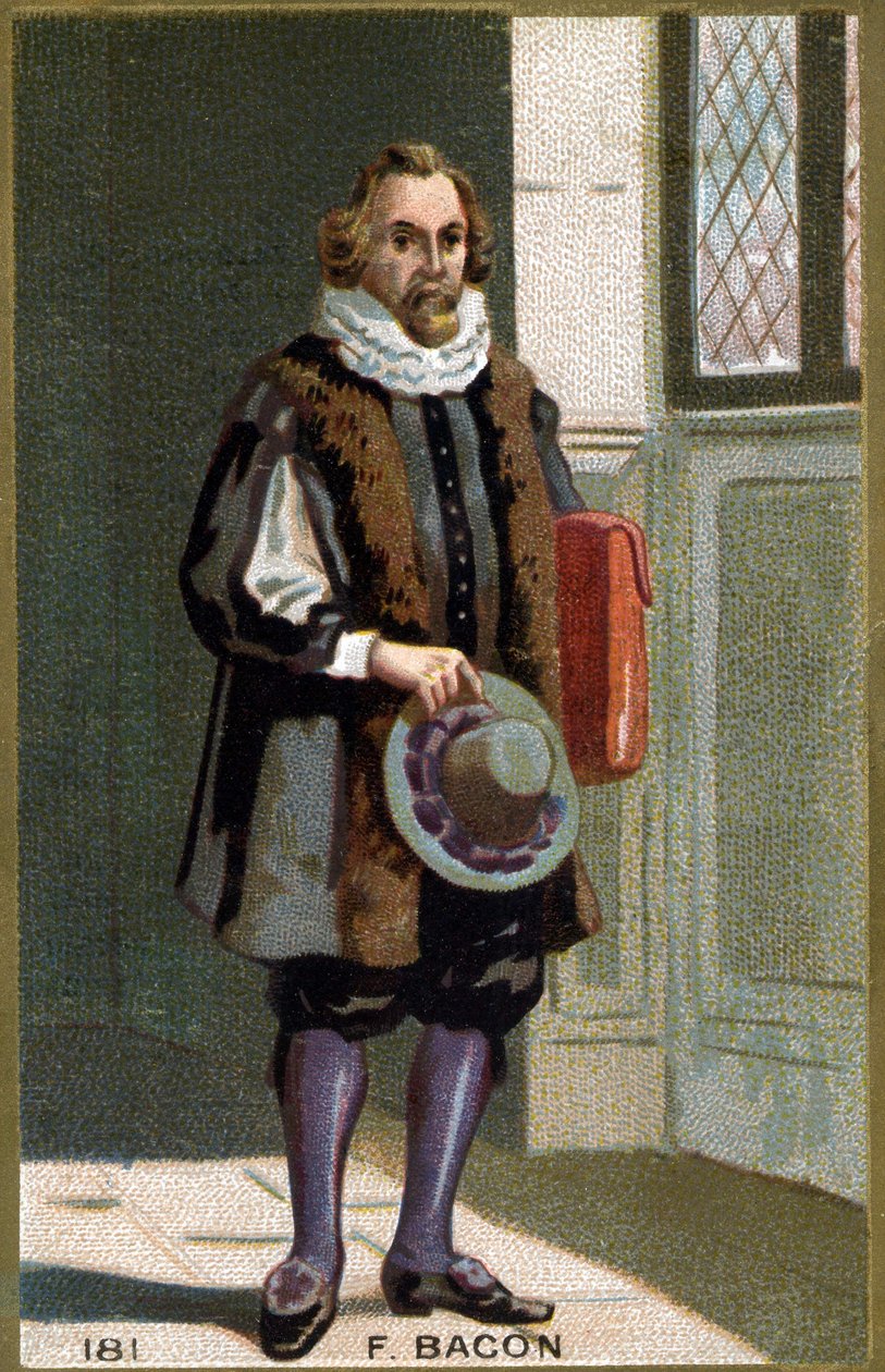 Portræt af Francis Bacon Baron Verulam (1561 - 1626) statsmand og engelsk filosof. Kromolitografi af det 19. århundrede. af Unknown artist