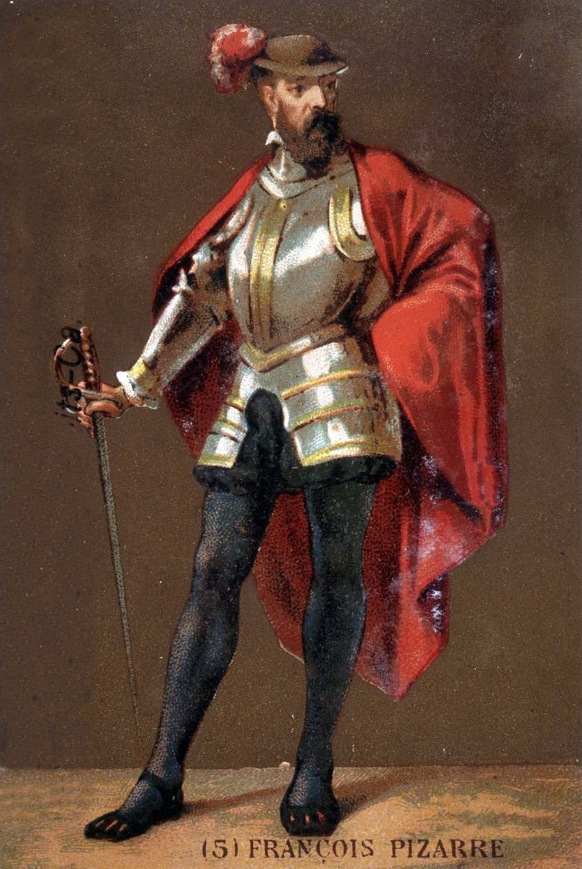 Portræt af Francisco Pizarro (i fr. Francois Pizarre af Unknown artist