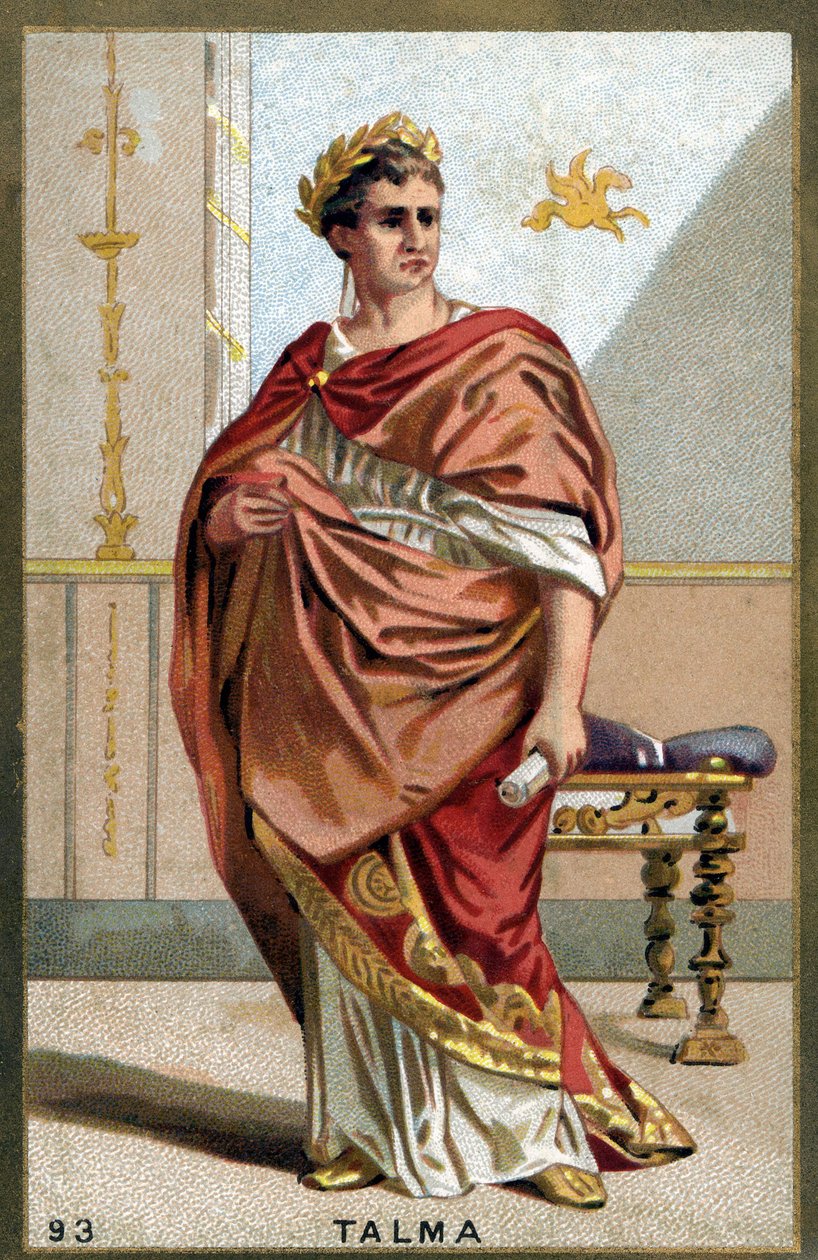 Portræt af Francois-Joseph (Francois Joseph) Talma (1763-1826), fransk skuespiller.. Kromolitografi fra slutningen af det 19. århundrede. af Unknown artist