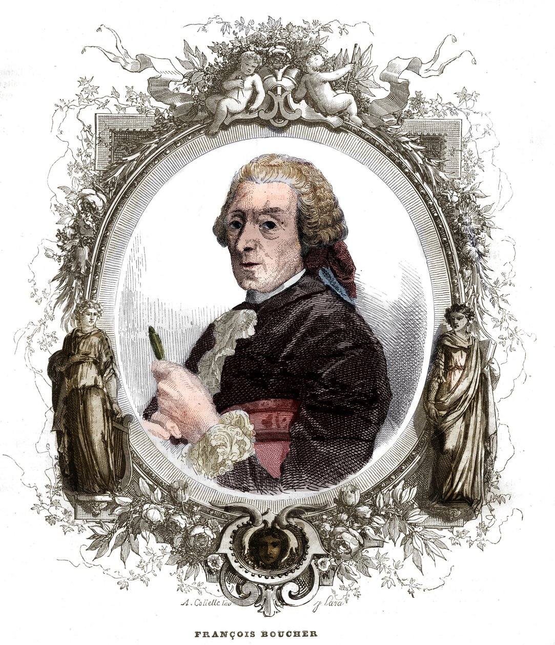 Portræt af Francois Boucher (1703-1770), fransk maler. af Unknown artist