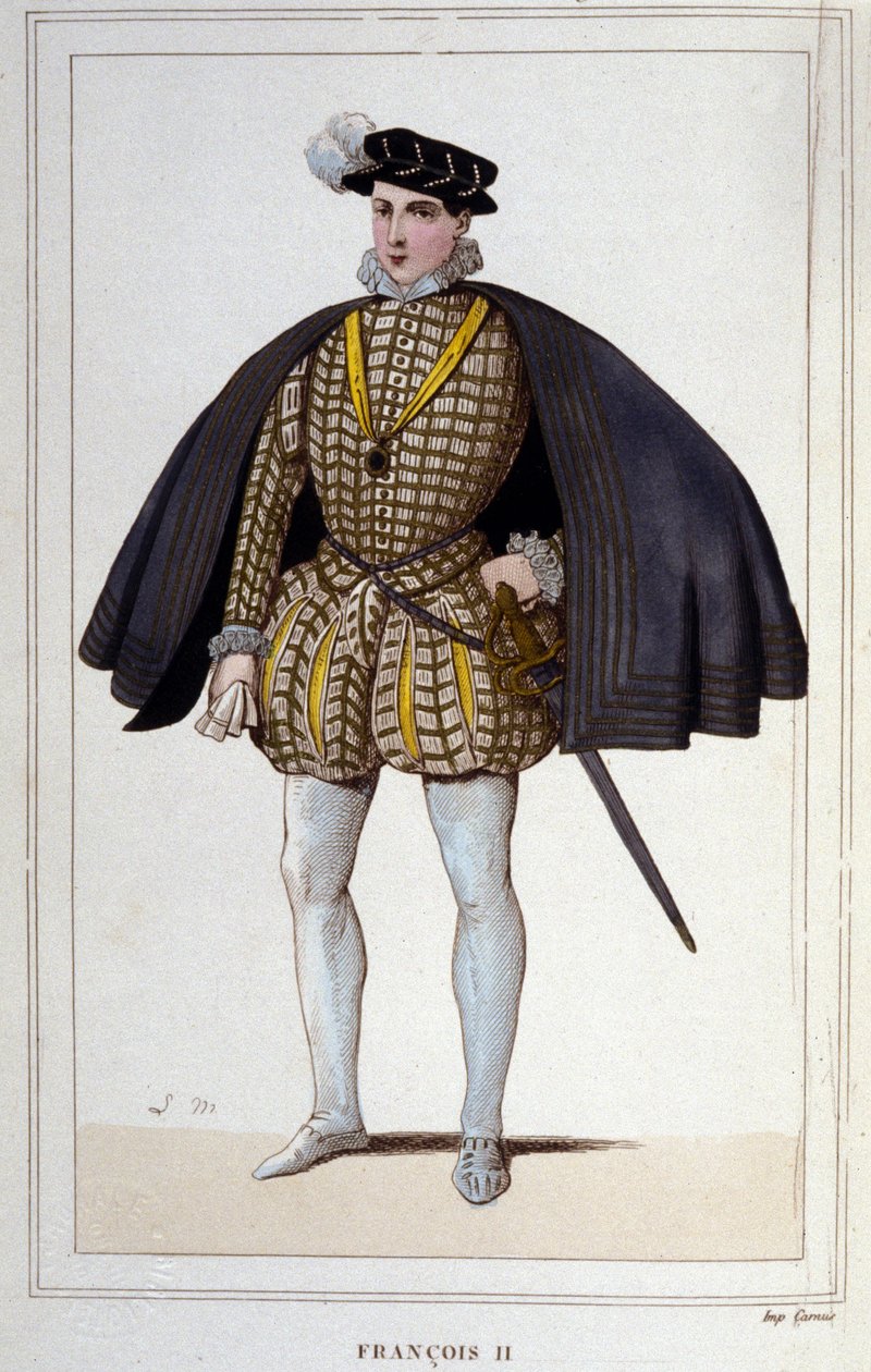 Portræt af Francois II (1544 - 1560), konge af Frankrig, gravering fra 1830 af Unknown artist
