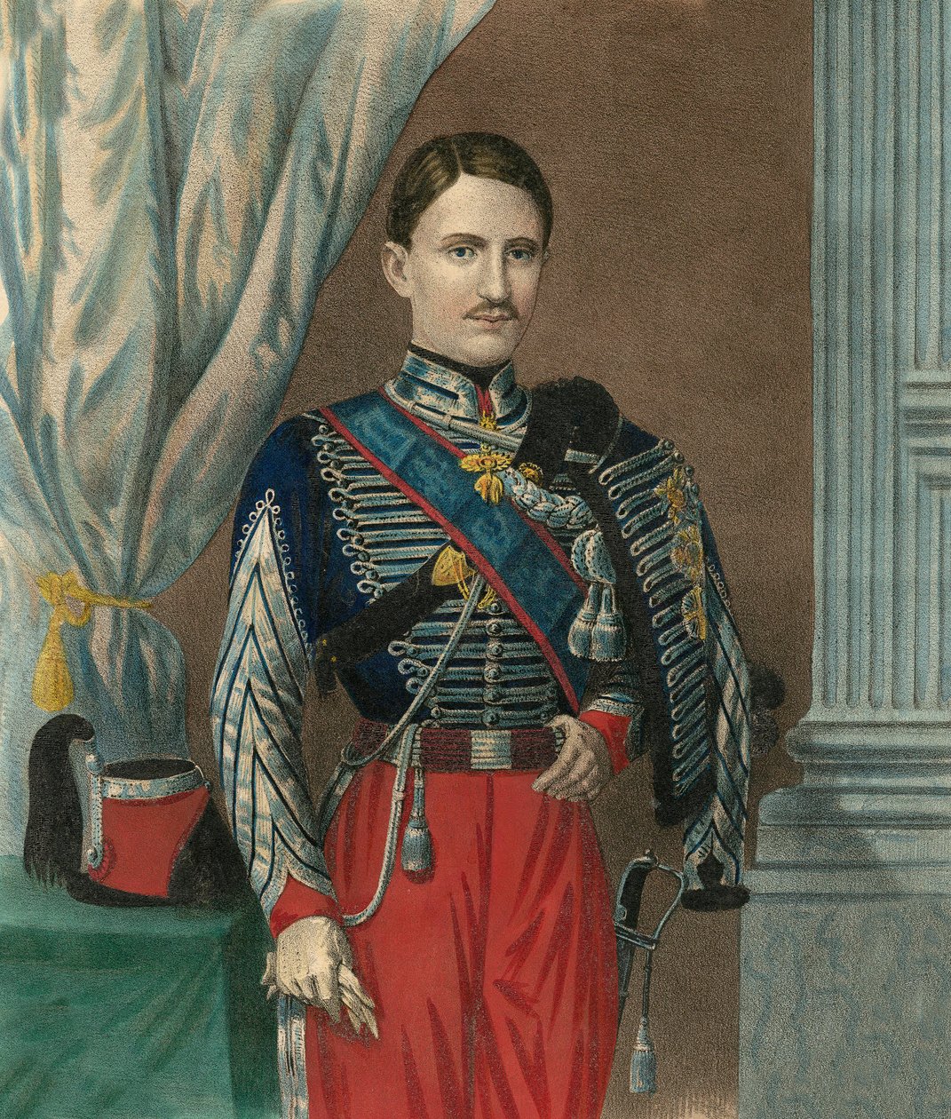 Portræt af Francois II, konge af de to Sicilier (Francesco II delle Due Sicilie) (1836-1894) med halskæden af Guldskindsordenen - Portræt af Frans II af de to Sicilier (1836-1894), kongen af riget af de to Sicilier af Unknown artist