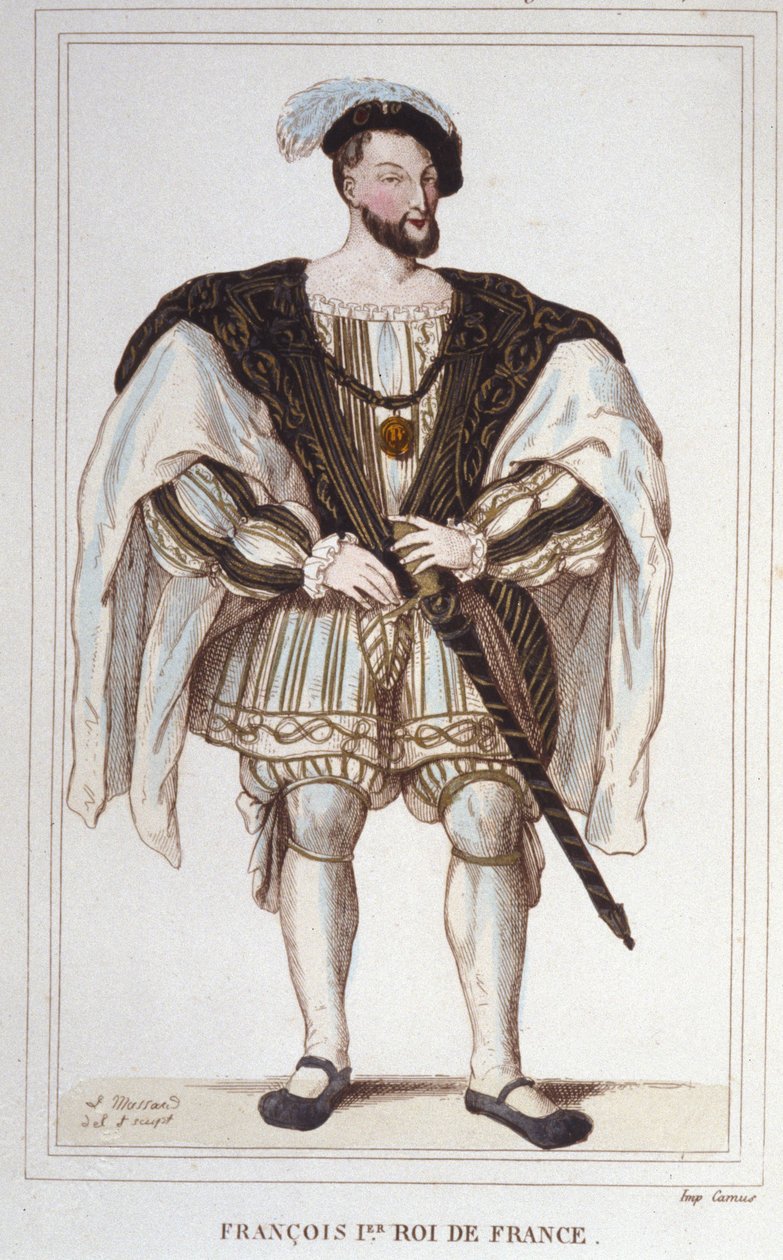 Portræt af Francois I (1494 - 1547) Indgravering af 1830 af Unknown artist