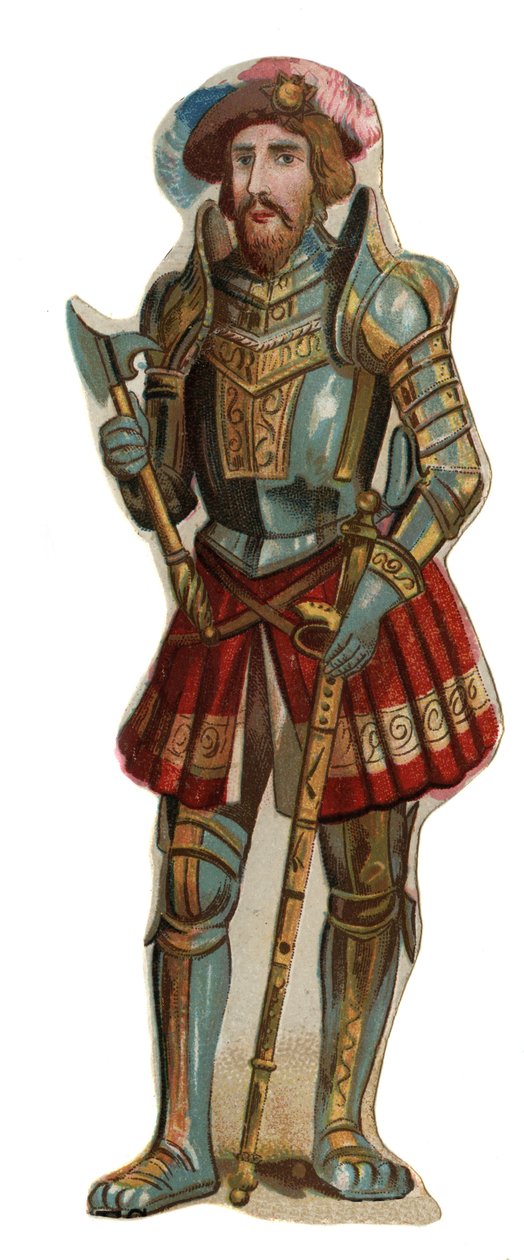 Portræt af Francois I (1494 - 1547), konge af Frankrig. Kromolitografi, slutningen af 1800-tallet. af Unknown artist