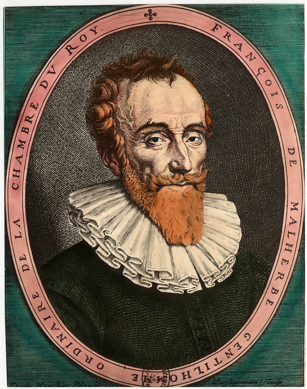 Portræt af Francois de Malherbe (1555 - 1628), fransk digter. Stik af det 17. århundrede. Privat samling. af Unknown artist