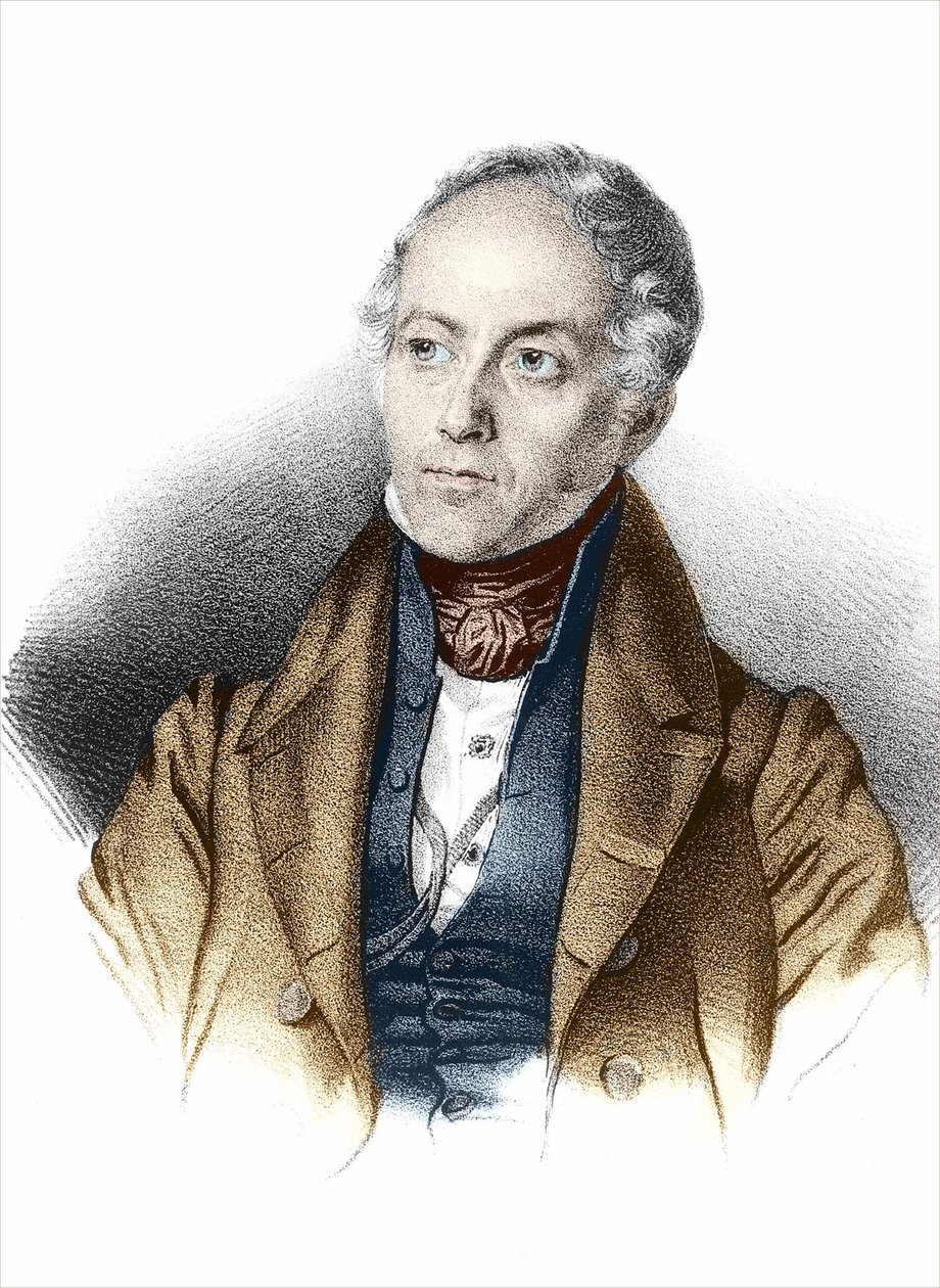 Portræt af François Guizot (1787 - 1874), fransk politiker og historiker. Gravering 1800-tallet. af Unknown artist